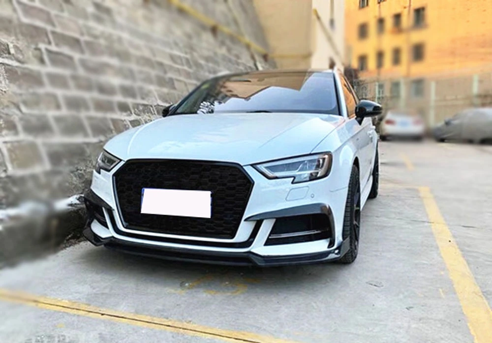 Для Audi S3 A3 Sline Sedan- передние противотуманные фары веки из углеродного волокна на вентиляционное отверстие накладные полоски наклейки для стайлинга автомобилей