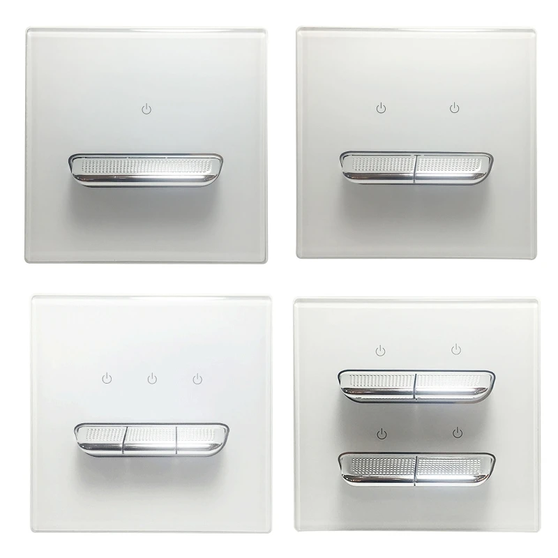 

Tempered Glass Reset Toggle Switch 86 Type Crystal 1 2 3 4 Gang 1 2 Way Socket N84C