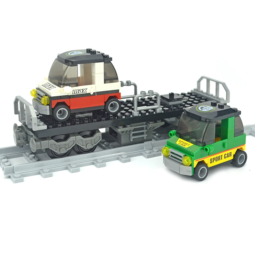 Building Blocks Train Model Sets Compatible All Brands Freight train Cars Construction Bricks Kits Rails City Tracks Toy For Kid