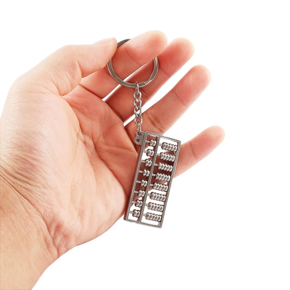 

Creative 8 Rows Bead Abacus Key Chain Luxury Metal Keychain Unique Mathematics Pendant Accessories Car Key Ring Best Gift