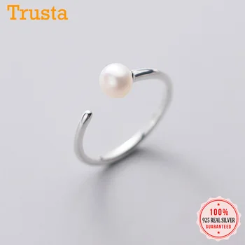 

Trustdavis Authentic 925 Sterling Silver Fashion Women Small Pearl Opening Rings Wonderful Gift For Wedding Party Jewelry DA1208