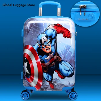 

cartoon superman luggage boy boarding carry on luggage Children's trolley suitcase