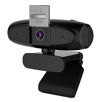 

2K HD Computer Camera USB Microphone Webcam 2X Manual Zoom Live Broadcast Camera, for Desktop Computer USB Without Drive