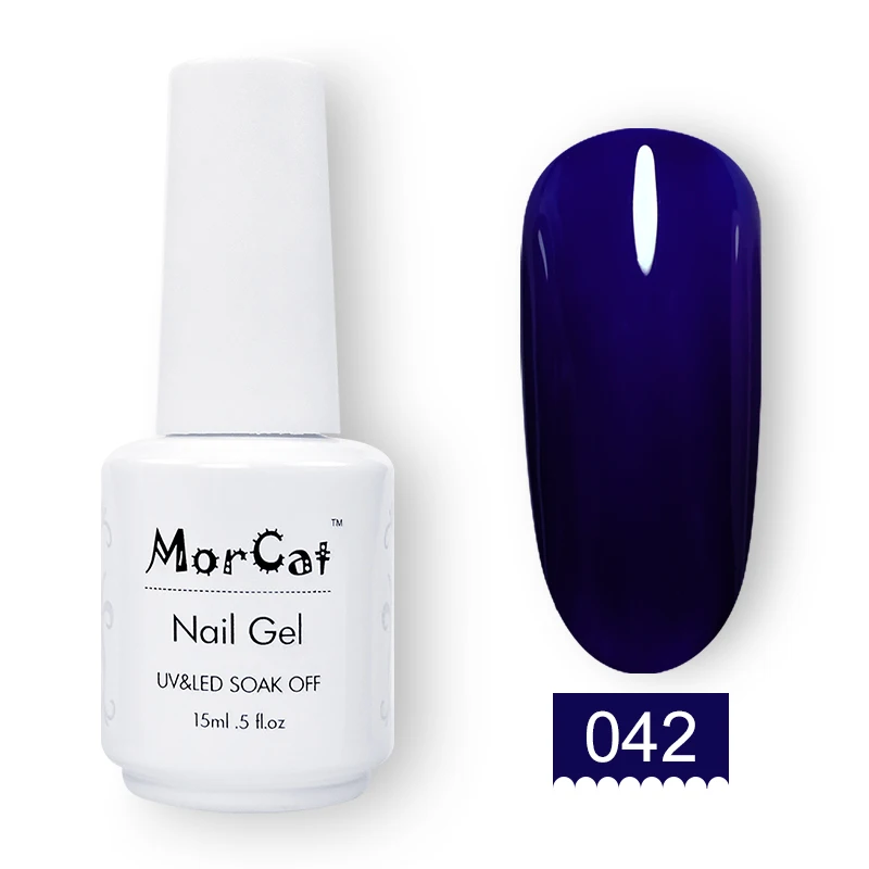 MorCat Гель-лак для ногтей темно-синий УФ Гель-лак для ногтей Небесно-Голубой Гель-лак для ногтей Дизайн ногтей геллак Vernis полуперманентный 15 мл ногтей - Цвет: 042