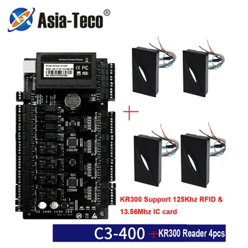

IP-based Door Access Control Panel with 4pcs KR300 Reader TCP/IP RS485 Communication Advanced Access Control Wiegand 26 C3-400