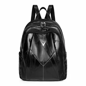 

2019 HOT SALE Real Sheepskin Backpack Genuine Leather Backpack Women Design Girl school bag mochilas escolares para adolescentes