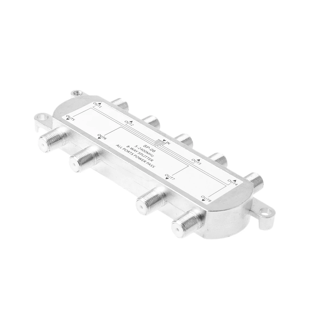 8 Way 5-2400MHz Coaxial Splitter for RG6 RG59 Coax Cable HDTV Satellite