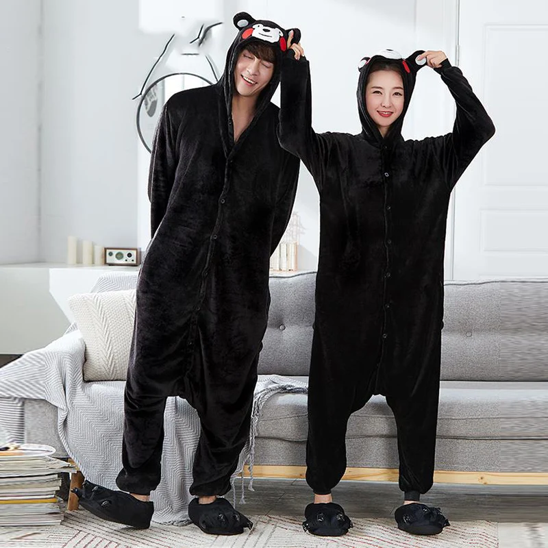 Кигуруми Единорог пижамы для взрослых стежка медведь животных Onesie 2019 зимняя Пижама для мужчин и женщин пара Фланелевое ночное белье