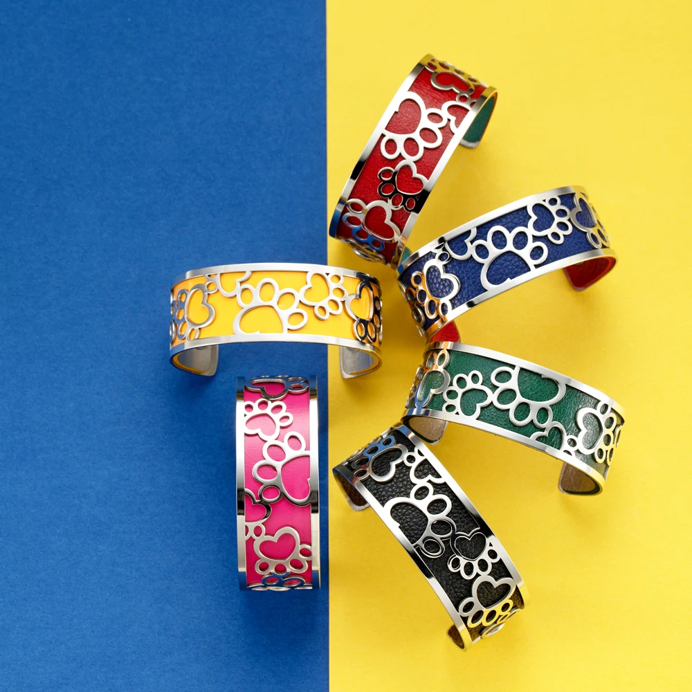 Online Pulsera de Legenstar Georgette joyería de flores acier inoxydable femme 2019 manchette brazalete de cuero Reversible joyería bijoux