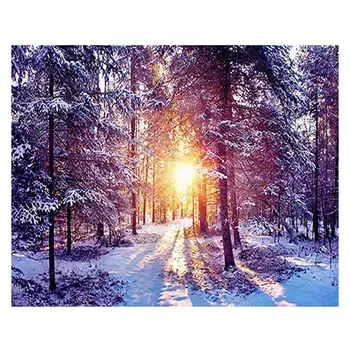

DIY Diamond Painting Cross Stitch winter sunset landscape Round Square rhinest