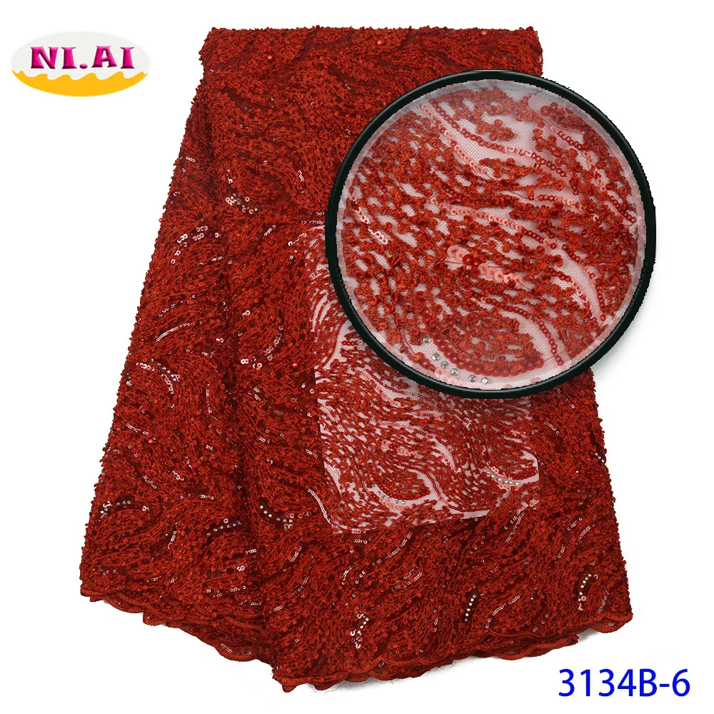 nigerian red lace fabric high quality lace aso ebi style dentelle tissus haute qualit tulle MR3134B
