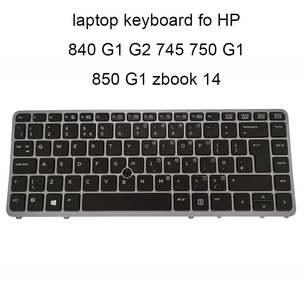 Сменные клавиатуры 840 G1 G2 для HP Elitebook 850 zbook 14 UK EU British black KB подсветка в серебристой