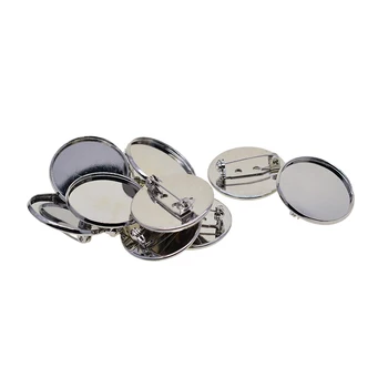 

40set 25mm Pin Trays Setting Round Trays Alloy Elegant Cabochon Antique Silver Jewelry Accessories