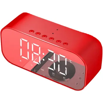 

S5 Portable Wireless Speaker Column Subwoofer Music Sound Box LED Time Alarm Clock for Laptop Phone With Antenna