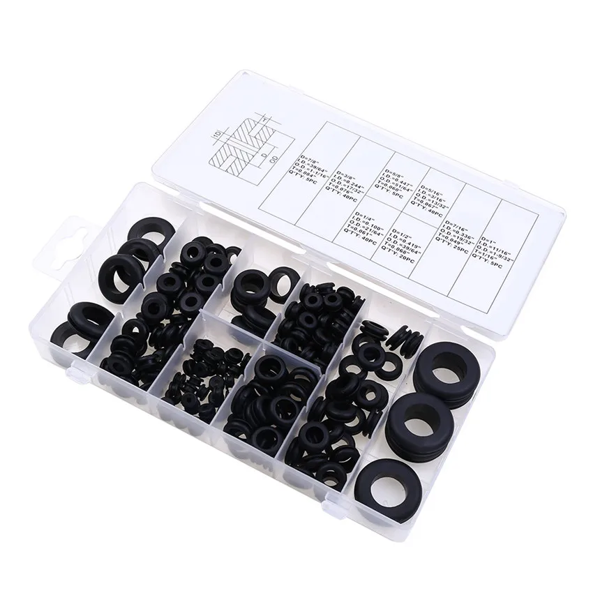 180 pc Rubber Grommet Assortment Kit Set Firewall Hole Electrical Wiring Gasket Car Repair Gadgets | Автомобили и мотоциклы