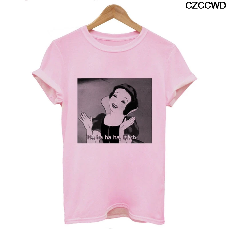 5286-pink Poleras Mujer De Moda, забавная белая футболка Harajuku, модная футболка с надписью Bye Bitch, Веселая Футболка с принтом, футболка для отдыха, топы - Цвет: 5286-pink