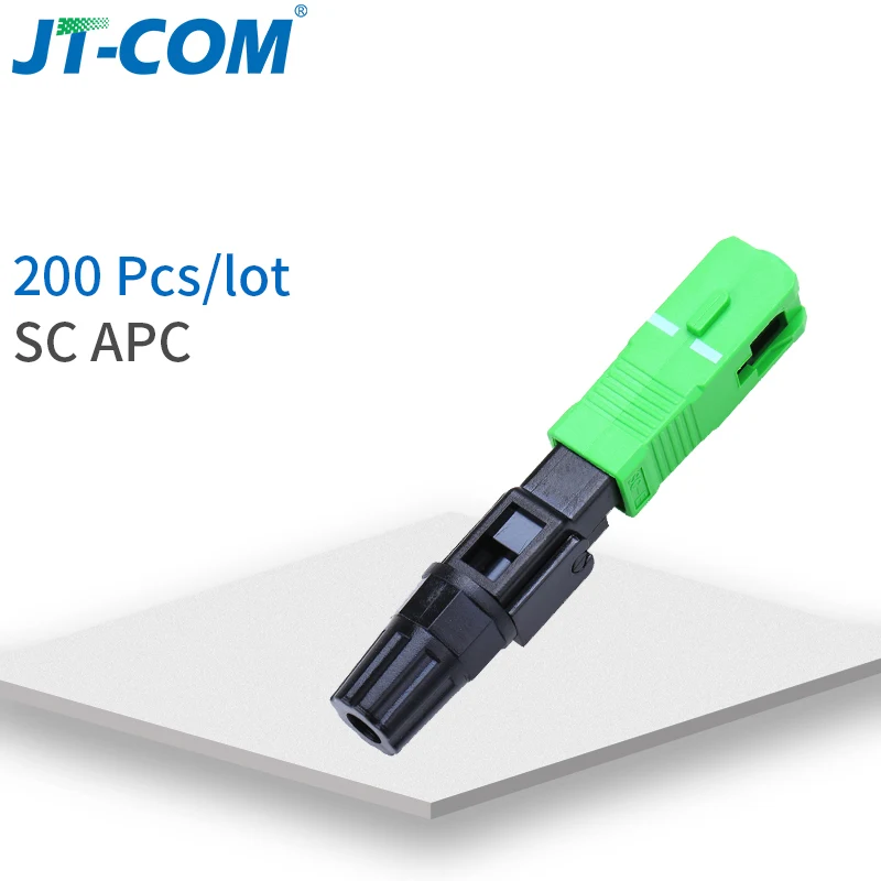 200pcs SC APC 100 ШТ. Встроенный SC UPC Волоконно-оптический быстрый разъем FTTH одномодовый оптоволоконный SC быстрый разъем SC адаптер Полевая сборка FTTH SC APC Волоконно-оптический быстрый разъем - Цвет: 200pcs SC APC