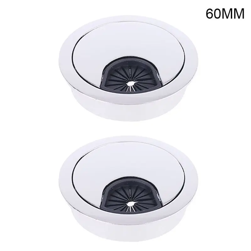 

2Pcs Zinc Alloy Desk Wire Hole Cover Base Computer Grommet Table Cable Outlet Port Surface Line Holder 50/53/60/80mm