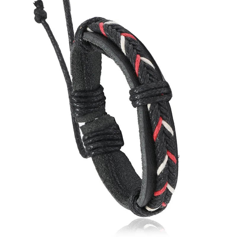

New Arrivals Fashion Men Leather Charm Bracelets Boys Popular Alloy Bangle DIY Handmade Cross Bracelets!