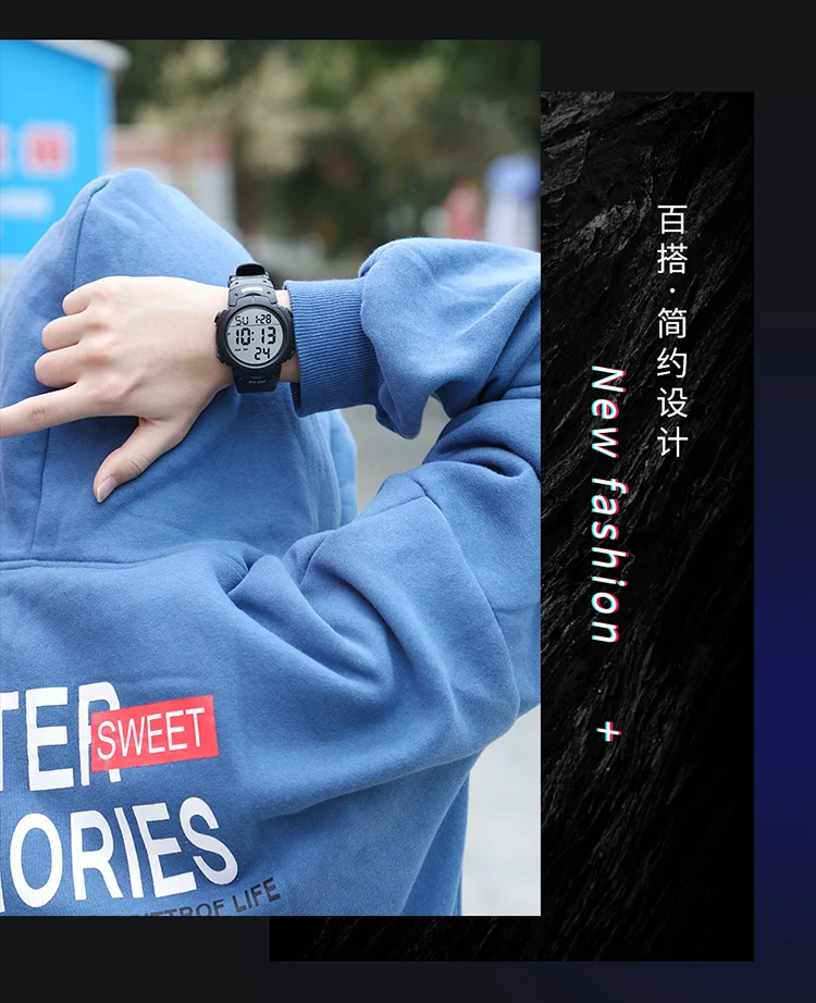 SKMEI 1068 Man Watch Fashion Big Numbers Show Sport Style 50M Waterproof Alarm Clock Digital Men Wrist Watch Relogio Masculino