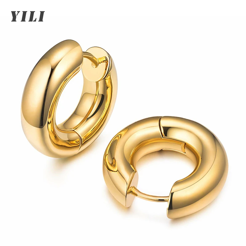 Small Chunky Gold Hoop Earrings 14k Gold Plated Dainty Tiny Thick Chunky Huggie Hoop Earrings For Women And Girls Hoop Earrings Aliexpress