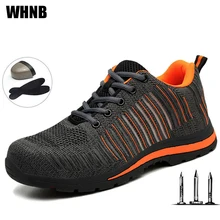 Мужская Рабочая обувь дышащая защитная обувь с дезодорирующими сетками защитная обувь со стальным носком на нескользящей подошве