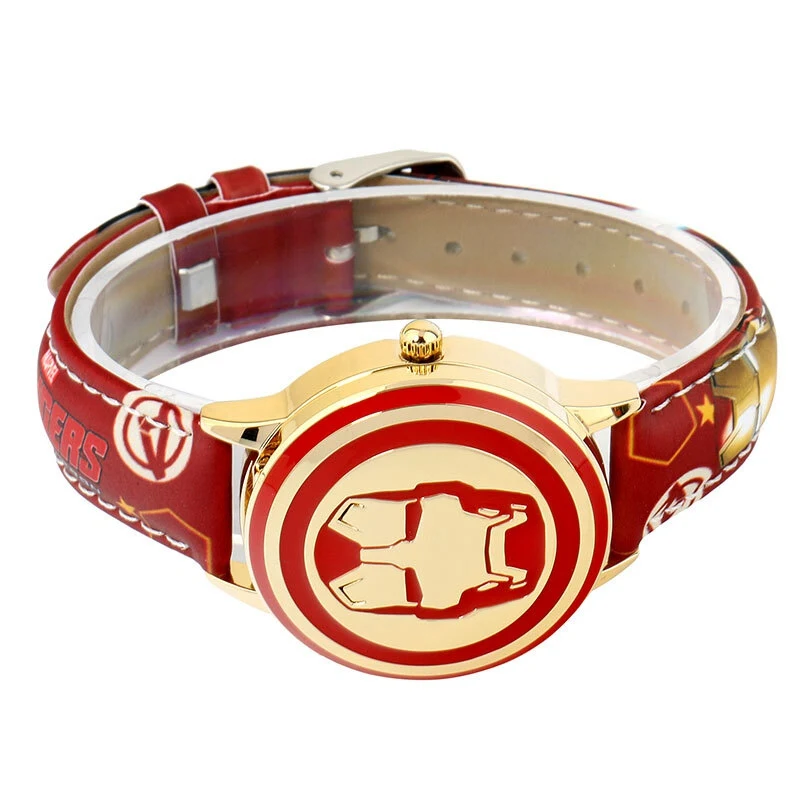 Marvel Iron Man The Avengers Captain America Spider Cartoon Flip Children Disney Quartz Wristwatch Boy Youth Student Teenage Kid