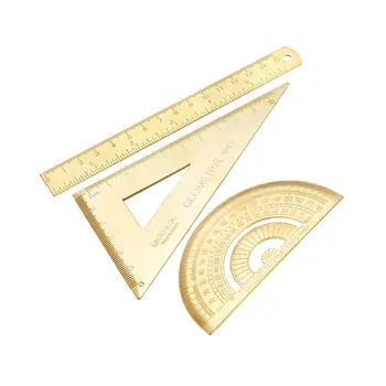 

uxcell Measuring Tool Set with Protractor 30/60 Triangle Ruler 15cm Straight Ruler for Classroom Office Home and Engineering