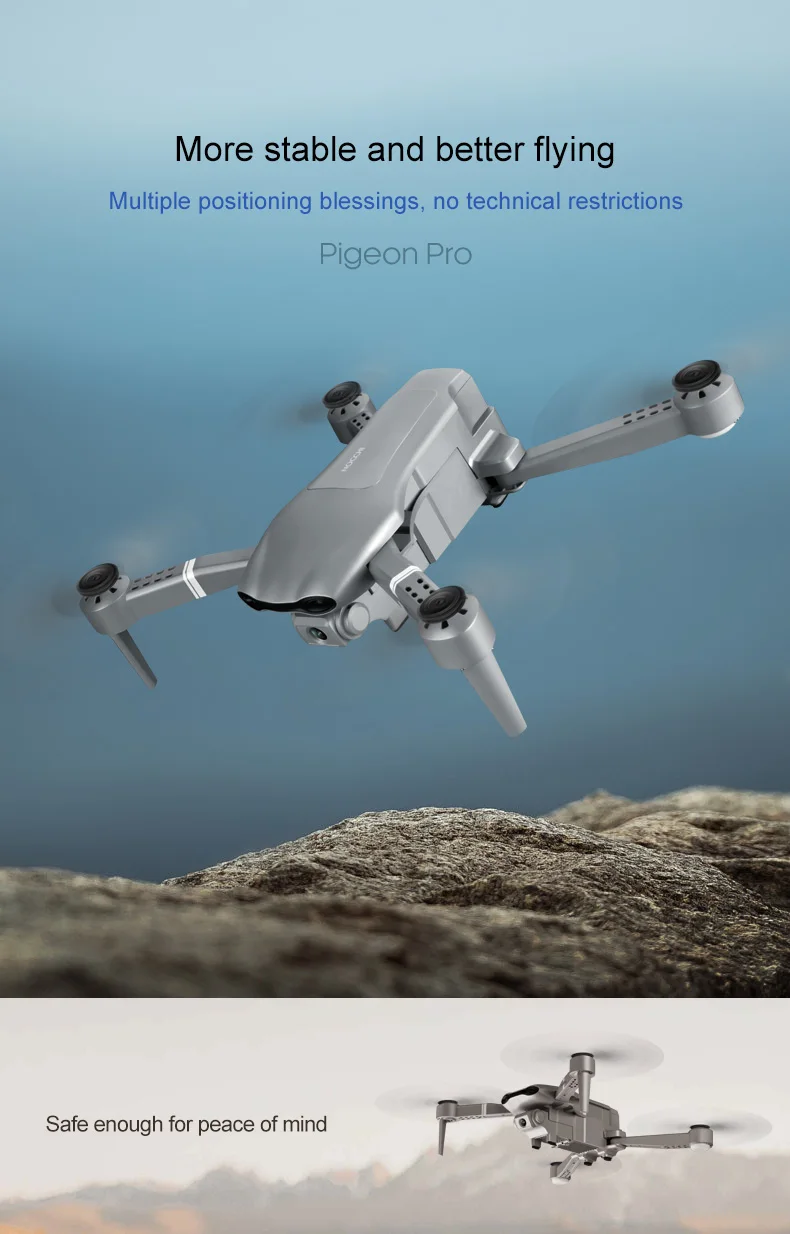 Drone F3 avec GPS et WiFi, quatre rotors autonomie 25 minutes Rc, 500m de distance, retour pro intelligent, double caméra à grand angle HD, vidéo direct, 4K, 1080p 5G, FPV