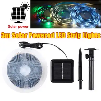

Solar Powered 3m 90LED Strip Light SMD2835 Flexible Lighting Ribbon Tape Waterproof LED Strip Christmas party Garden Decor