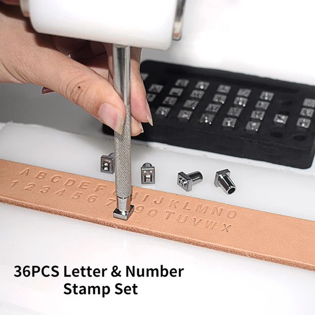 36pcs Leather Carving Stamping Set Metal Stamps Alphabet Number Punch Tools  Custom Name DIY Leather Stamps