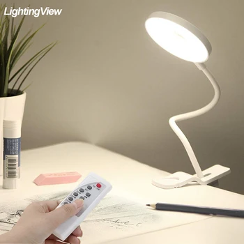 

1500mAh 3 in 1 LED Clip Desk Lamp USB Rechargeable Make-up Mirror Dimming Eye Protection With 2 Touch switch Table Light