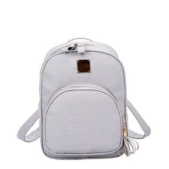 

For Girls PU Leather Travel Shoulder Simple Rucksack Bag teenager girls stone sequined female preppy style small backpack