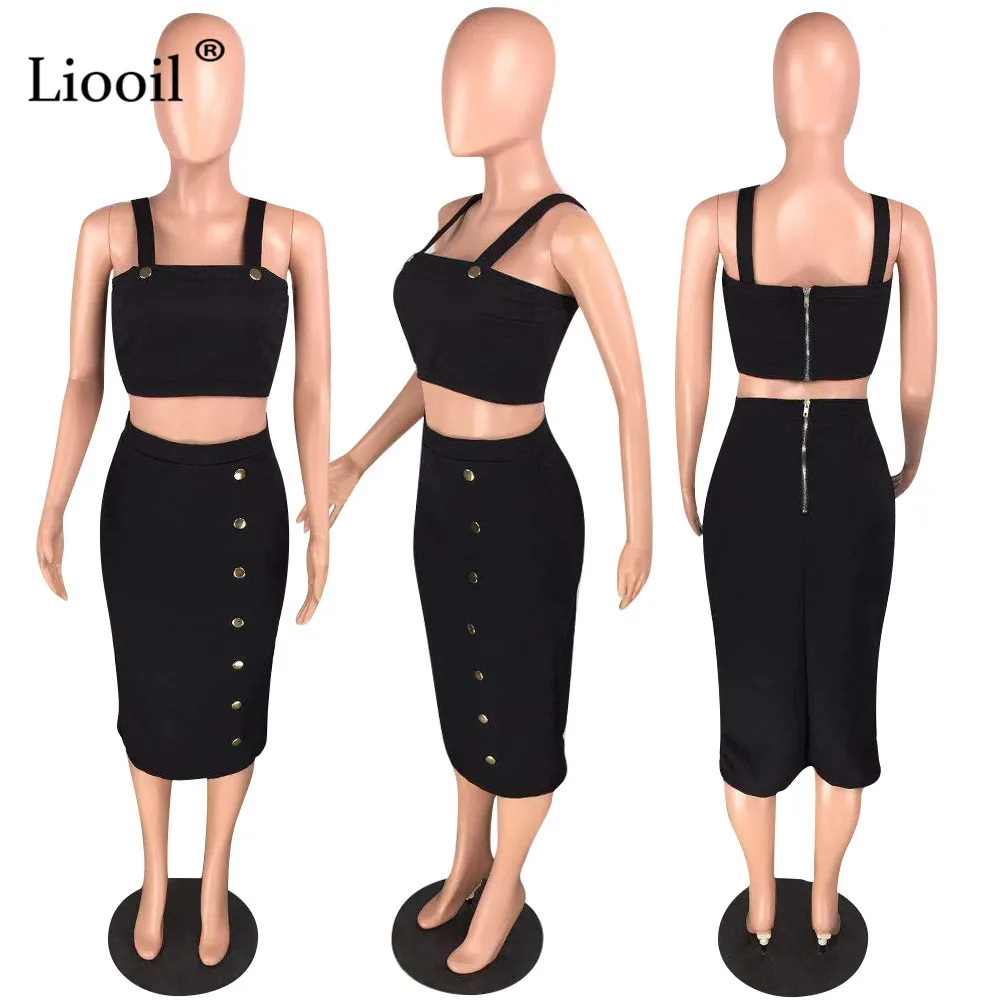 Liooil/комплект из 2 предметов, сексуальное облегающее платье-свитер миди, осень, облегающие платья без бретелек на пуговицах, женские Вечерние наряды для ночного клуба