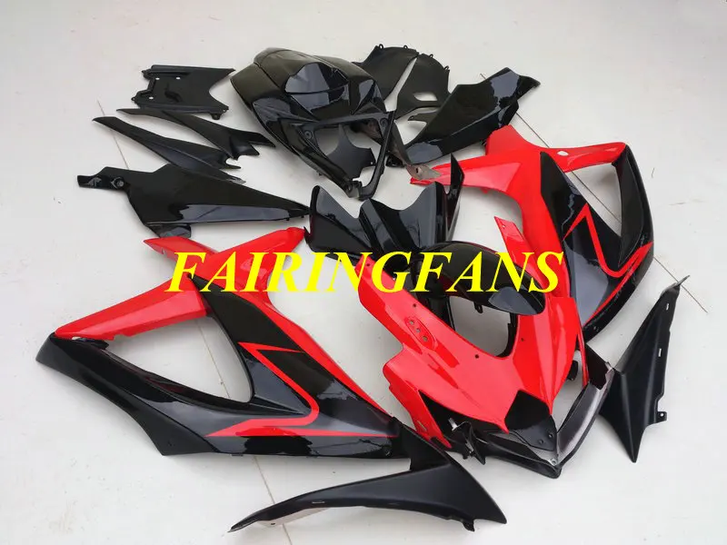 Набор инжекционных обтекателей для GSXR600 750 K8 08 09 GSXR 600 GSXR750 2008 2009 красный глянец Черный Обтекатели кузова+ подарки SA41