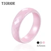 TIGRADE 4/6mm Pink Ceramic Ring For Woman Hand Cut Top Quality Jewelry Without Scratches Unisex Rings Allergy Free Black White ► Photo 1/6