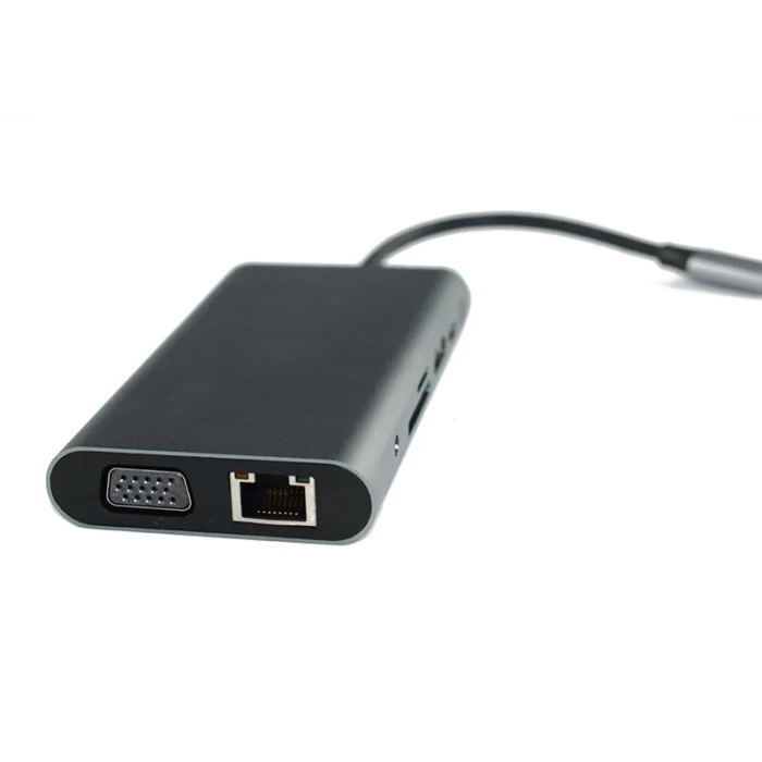 USB C концентратор док-станция для ноутбука type C адаптер с 3,5 мм аудио портом для Windows компьютера SD998