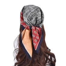 

Fashion 2022 Silk Scarf Women Handkerchief Printed Female Square Head Bandana Small Neck hijab lady Shawls scarves Handkerchief