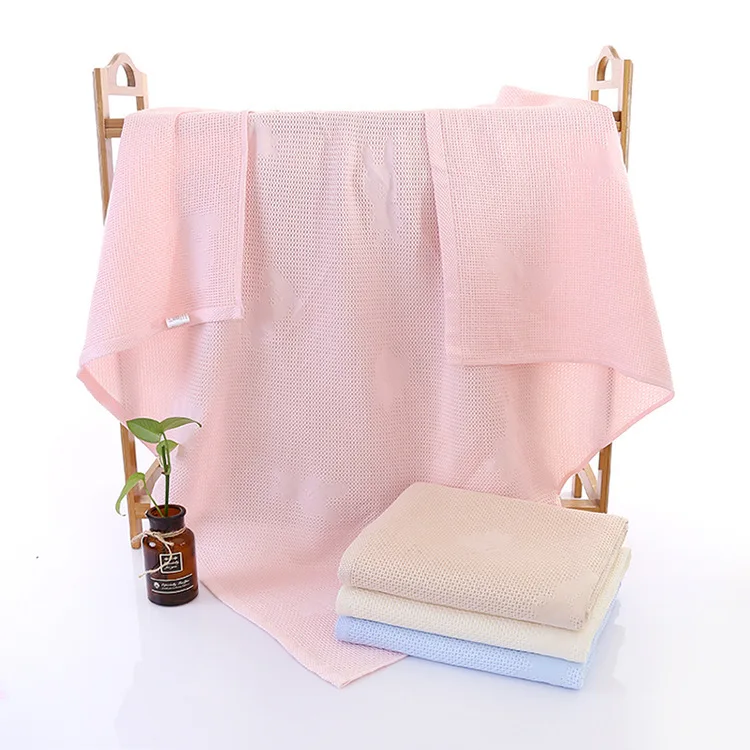 

Baby Summer Airable Cover Breathable Sweat Absorbing Children Children's Quilt Bamboo Cotton Blended Solid Color