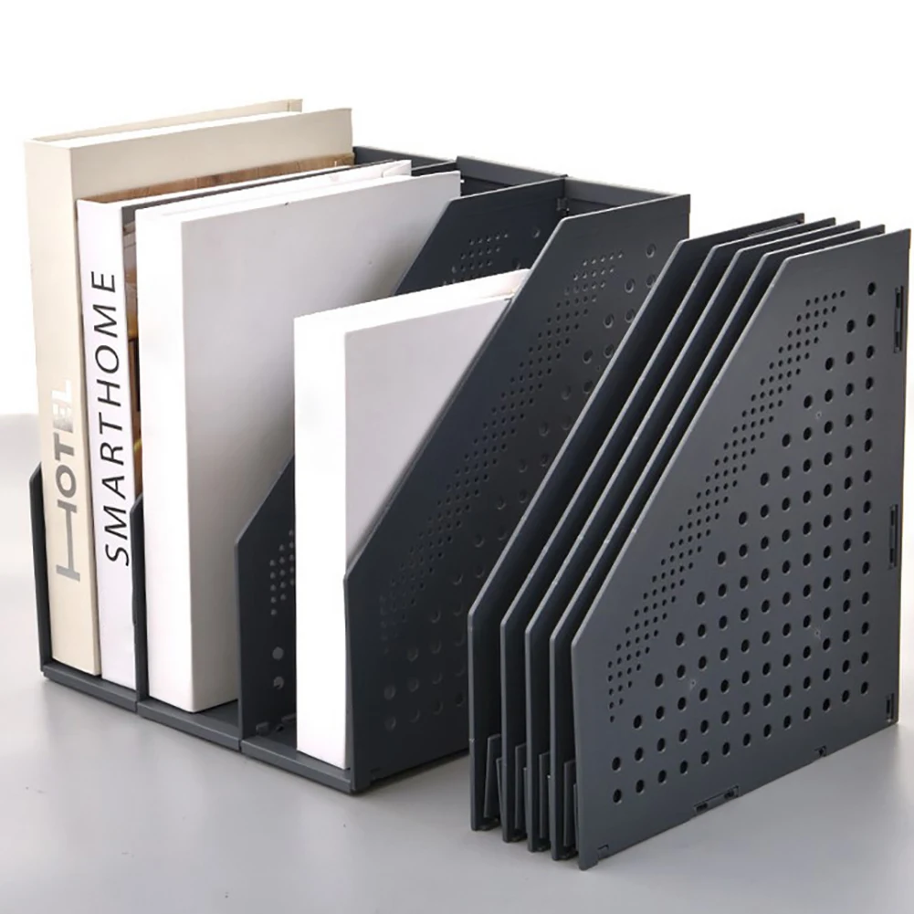 

Stretchable File Organizer Box Office Table File Tray Folder Support Stand Triple Frame Bookshelf Stationery for Students