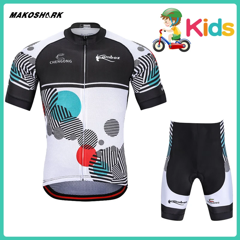 

MAKOSHARK Children'S Sports Style Motobiker Summer Team Bicycle Suit Racing Riding Jersey Pants Sets Motorcycle Quick Drying