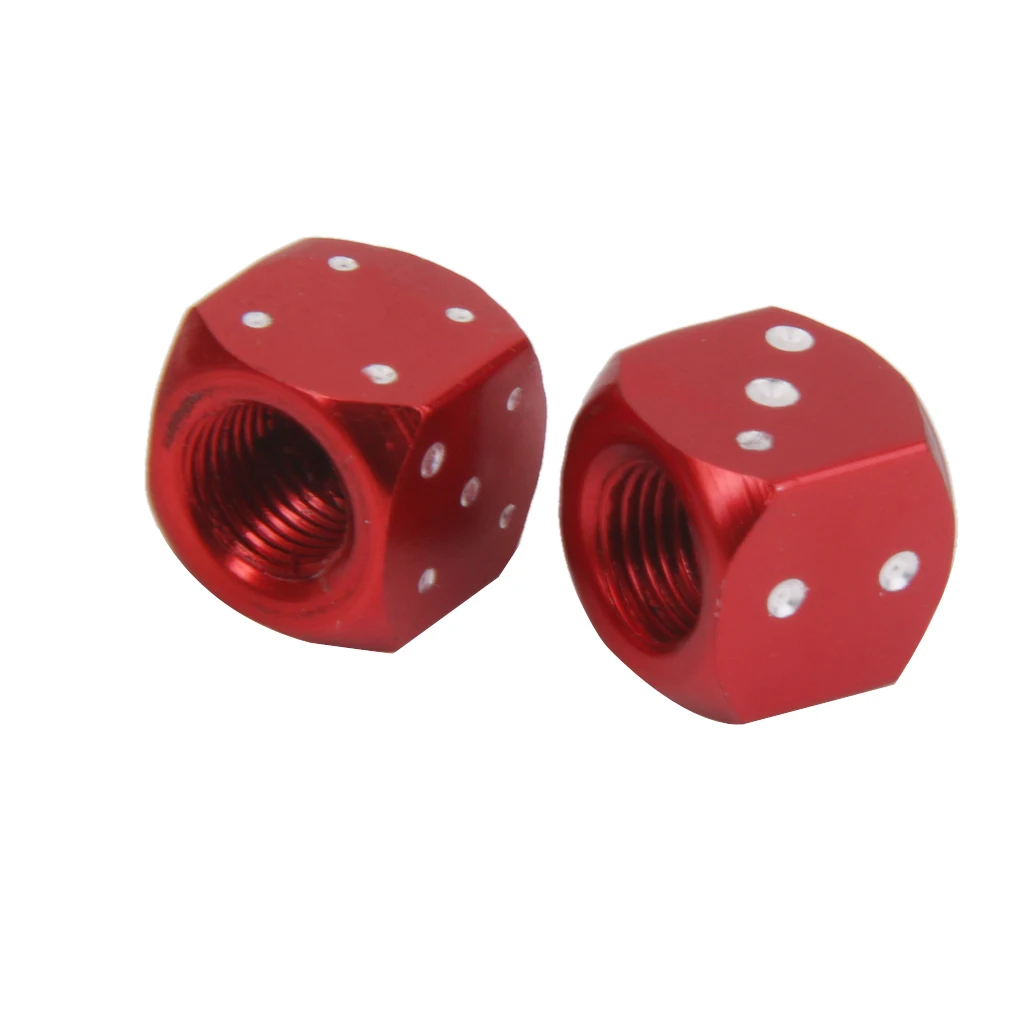 2Pcs Dice Valve Stem Caps Motorcycle Car Truck Bike Tire Wheel Cover 