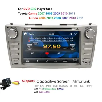 

8inch CAR DVD Player Double Din Touch Screen GPS Navigation Radio Bluetooth FM Fit Toyota Camry 2007-2011/ Aurion 2006-2011