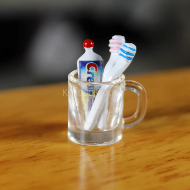 1/6 1/12 dollhouse miniature mini cup toothpaste toothbrush for ob11 blyth barbies pullip doll house furniture accessories toy 5