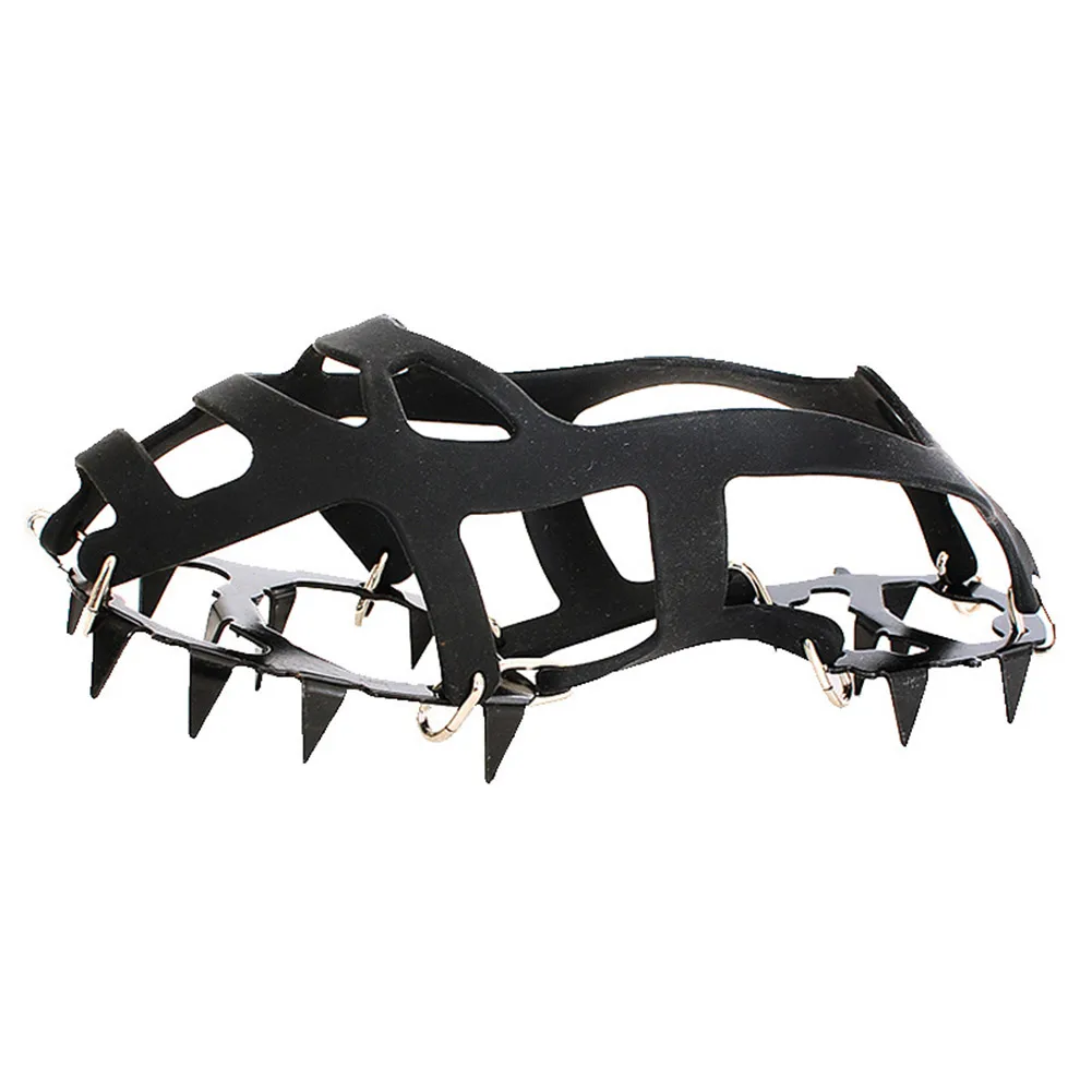 1 Pair Snow Climbing Gripper Anti-slip Shoes Boots Cover Spike Cleats Crampons 18-tooth Silicone BHD2