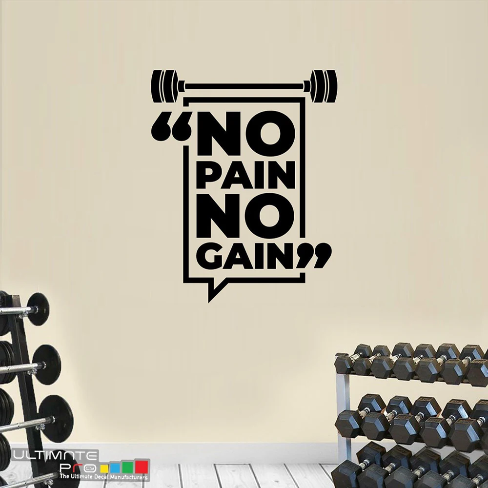 Creative GYM Art Vinyl Wall Sticker Waterproof Wall Decals For Gym Decoration Accessories Murals Sticker Wallpaper Decor