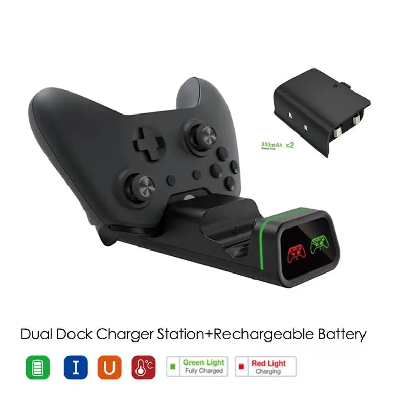 Двойная зарядная док-станция Подставка Зарядная база для Xbox One X S беспроводной игровой контроллер игровое зарядное устройство Колыбель с аккумуляторами