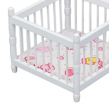 

Cute 1:12 Doll House Cradle Miniature Bedroom Furniture Play Decor Accessory