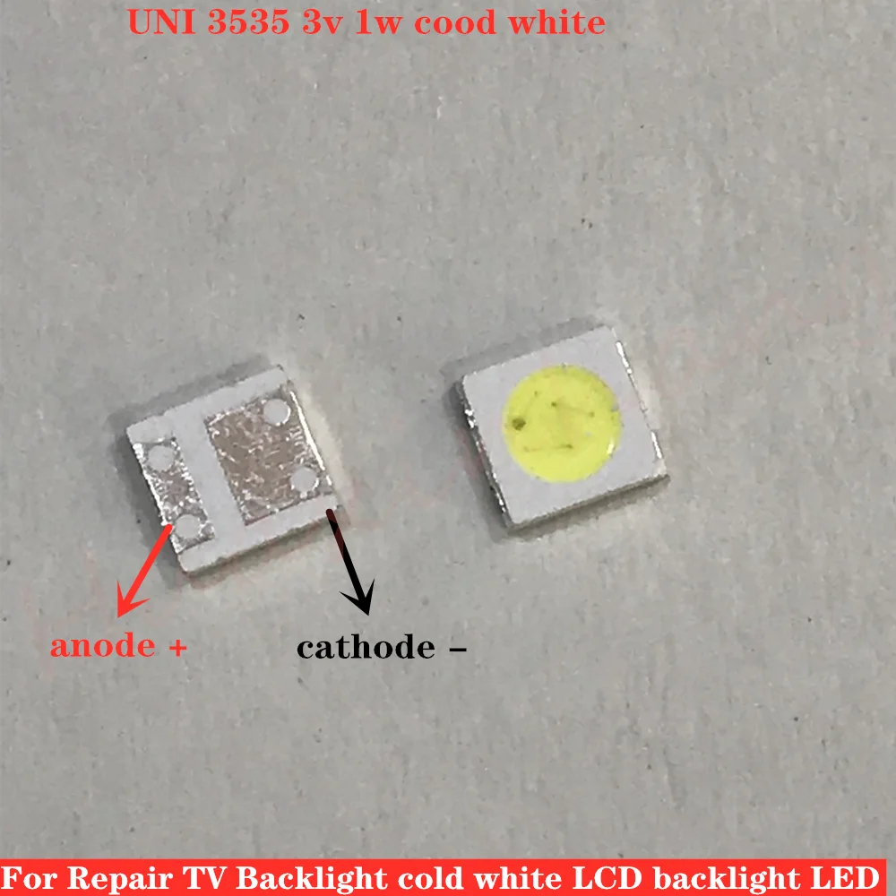 1000 шт. 3535 3 в 1 Вт ТВ Подсветка светодиодный SMD диоды для подавления переходных скачков напряжения холодный белый ЖК-дисплей ТВ Подсветка Televisao освещенная контржурным светом диод лампа ремонт UNI Применение