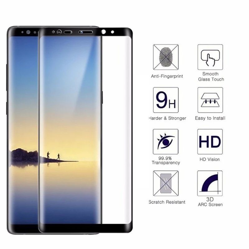 3D изогнутый полноразмерный чехол из закаленного стекла для Samsung Galaxy S6 S7 Edge Plus S8 Note